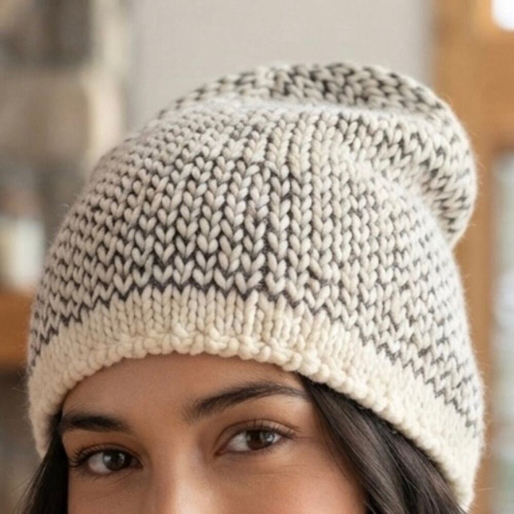 THE NORTH FACE | Chunky Knit Beanie Cream Gray Neutral Winter Ski Hat Unisex OS